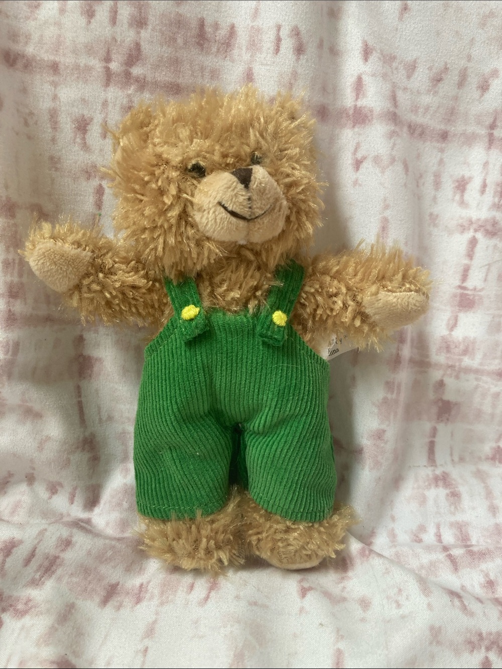Plushland Corduroy Bear Plush Green Overalls Story Book Stuffed Mini 6" 2008